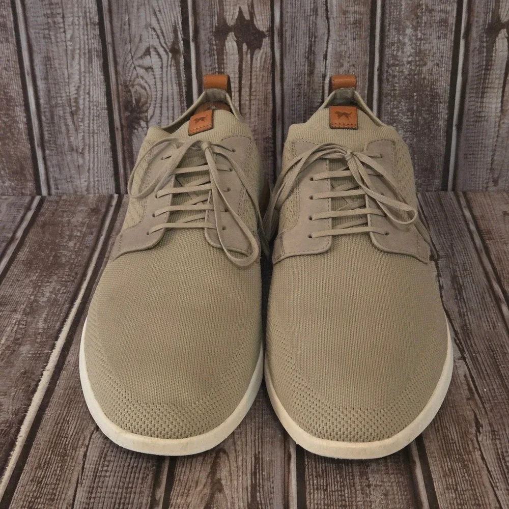 Sz 13 Mens Wolf & Shepherd SwiftKnit Derby Sand Knit Leather Casual Shoes VGUC
